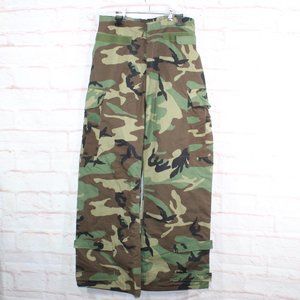 US Army Woodland Camouflage Liners Suspenders Cargo Field Pants Size L/XL